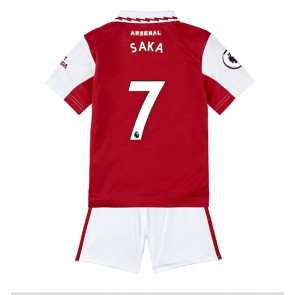 Arsenal Bukayo Saka #7 kläder Barn 2022-23 Hemmatröja Kortärmad (+ korta byxor)